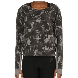 NIKE Tech Black And Gray Camo Crew Neck Sweatshirt (M)